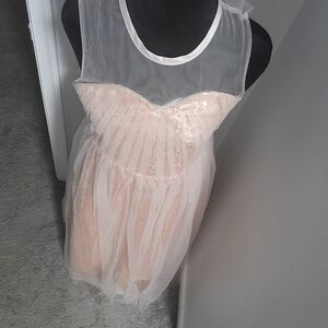 Girl Treasure pink sequin and sheer  size 14